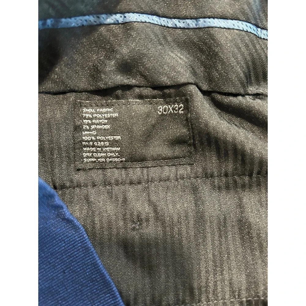 The Savile Row‎ Company Mens Navy Blue Textured Dress Pants 30x32 Flat Front